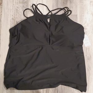 BNWT Black Tankini Top